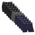 Kit 12 Cueca Boxer Masculino Polo Wear Microfibra Sem Costura