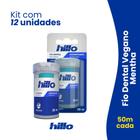 Kit 12 Fios Dentais Menta Vegano 50 Metros Hillo Econômico Higiene Bucal Vegana