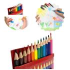 Kit 12 Lápis Cor Multi-Coloridos Criança Escola Desenho