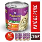 Kit 12 Latas Ração Úmida para Gatos Patê de Peixe 280GR - PróCanine