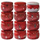 Kit 12 Latas Velas Metal Natalinas Natal Decoradas - 150Ml