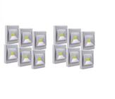 KIt 12 Luminarias Led Interruptor Sem Fio Iluminação Para Móveis