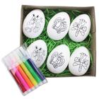 Kit 12 Ovos De Páscoa Infantil Para Colorir Com Canetinhas