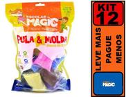 Kit 12 Pacote Massa De Eva Pula E Molda 15 Cores Diferentes