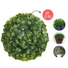 Kit 12 Peças Bolas de Buchinho Artificial Grama Verde 17cm Decoração Festa Planta Enfeite - Florarte