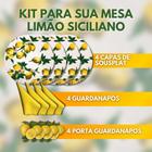 Kit 12 Peças Mesa Posta Capa+porta+guardanapo - Limão Siciliano