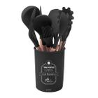 Kit 12 Peças Utensílios De Cozinha Em Silicone Preto