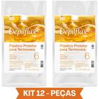 Kit 12 Plásticos Protetor Para Termocera Refil Descartável Depilação Depilflax