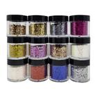 Kit 12 Potes Glitter Flocado Grande Profissional 61810