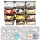 Kit 12 Potes Herméticos 450ml Trava Reforçada Vedado