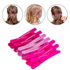 Kit 12 Prendedor Cabelo Presilha Bico Tons Rosa Cabeleireira