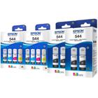 Kit 12 Refil Tinta Para T544 L3110 6 BK 2 CADA COR