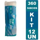 Kit 12 Saco de Lixo Extra Resistente 30L 59x62cm 360UN