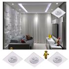 Kit 12 Spot Led Iluminação Embutir Sanca Gesso Drywall Quadrado 3W Branco Quente