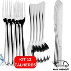 Kit 12 Talheres 6 Colheres e 6 Garfos Aço Inox De alta Qualidade para Cozinha Restaurante Refeitório Almoço Jantar