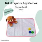 Kit 12 Tapetes Higiênicos Laváveis Impermeável 70x50 - 200 Lavagens - Sanitário Ecológico para Cães