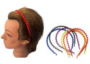 Kit 12 Tiaras Arco Zig Zag Colorido com Glitter Fantasia - Blook