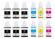 Kit 12 Tinta G3110 G4100 G3100 G1100 G2100 G-190 Lacrado - InkTank