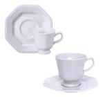 Kit 12 Xícaras Chá E Café C/ Pires Prisma Porcelana Schmidt - Porcelanas Schmidt