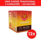 Kit 120 Sachês Drip Coffee Café 3 Corações Tradicional 10g