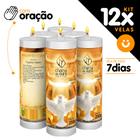 Kit 12x Vela De 7 Dias Velas C/ Imagem Oração Várias Opcoes - Chama de Ouro