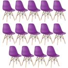 Kit 14 Cadeiras Charles Eames Eiffel Dsw Com Pés De Madeira Clara Roxo