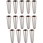 Kit 14 Pés de Metal 25 CM Hairpin Legs Rack e Puffs Bronze G41