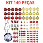 Kit 140 Enfeites Pendentes Árvore Natal Bolinha Pisca Oferta