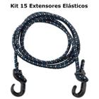 Kit 15 Extensor Corda Elástico 1,50 Metros Bagageiro Moto