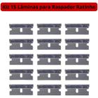 Kit 15 Lâminas para Raspador Ratinho Remove Insulfilm Películas Adesivos Colas Tintas Limpa Vidro Não Risca