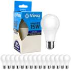 Kit 15 Lâmpadas Led Bulbo 15w E27 Branco Frio Inmetro Viena Luz