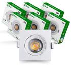 Kit 15 Luminária Led Spot 5W Redondo Quadrado Embutido Branco Frio Quente 3000k 6500k Bivolt