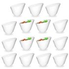 Kit 15 Tigelas 500 Ml Oval Angular em Melamina para Sopas e Finger Food Branca Bestfer