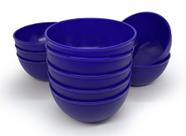 Kit 150 cumbucas tigela escolar 450 ml em PP azul bic bowl merenda lanches - Guez