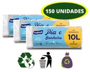 Kit 150 Saco de Lixo Branco Perfumado 10 Lts Biodegradável