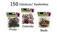 Kit 150 Unidades Mini Liga Elástico Meia Xuxinha para Prender o Cabelo Coloridas