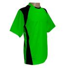 Kit 16+1 Camisa Verde Limão/Preto, Calção Preto e Goleiro