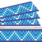 Kit 16 Adesivos Piscina Azulejo Mosaico Ziguezague Azul 100x30cm