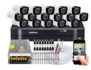 Kit 16 Camera Segurança Hd Dvr Intelbras 1116