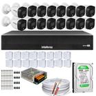 Kit 16 Cameras 1220 Full Color Intelbras Dvr Mhdx 16 Ch Color Noite 500GB