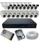 Kit 16 Câmeras 8 Dome+8 Bullet Ahd Dvr 16ch P2p App 1tb Hd - Kit Cftv