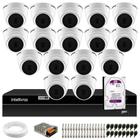 Kit 16 Câmeras Dome VHL 1220 D G2 HDCVI 2mp Full HD 1080p + DVR Intelbras MHDX 1316 Full HD 16 Canais Multi HD + HD 1TB