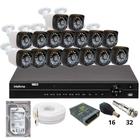 Kit 16 Câmeras Importadas Full Hd 1080p Dvr Intelbras Mhdx 1232 Hd 3tb