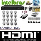 Kit 16 Cameras Infra Dome Dvr 16 Canais Intelbras Hd 1tb - Dvr Intelbrás