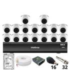 Kit 16 Câmeras Intelbras 1220 D Mic 1080p Com Microfone Dvr Intelbras Imhdx 3132 Inteligência Artificial Hd 2tb