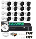 Kit 16 Câmeras Intelbras 1220b Full Color Dvr 16 Canais Com Hd Completo