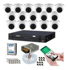 Kit 16 Câmeras Intelbras Dome 1120d Dvr 16 Canais Com Hd 2tb