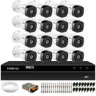 Kit 16 Câmeras Intelbras VHD 1230 B Full HD 1080p Bullet Visão Noturna de 30 metros IP67 + DVR Intelbras MHDX 1316 16 Canais