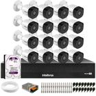 Kit 16 Câmeras Intelbras VHD 3230 B G7 Bullet Full HD 1080p Multi HD IP67 + Dvr Intelbras MHDX 3116-C 16 Canais + HD 1TB Purple