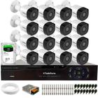 Kit 16 Câmeras Intelbras VHD 3230 B G7 Bullet Full HD 1080p Multi HD IP67 + Dvr Tudo Forte TFHDX 3316 16 Canais Com App Xmeye + HD 1TB BarraCuda